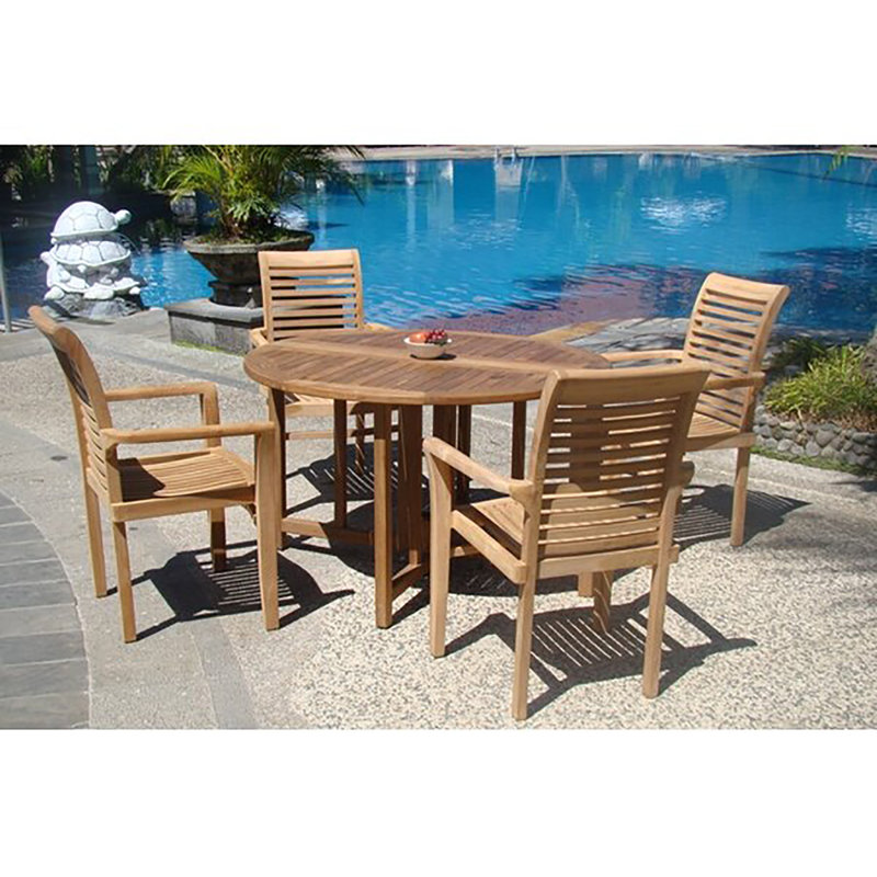 Ensemble repas 5 pièces teck luxueux Hussey