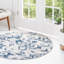 Tapis bleu à motif géométrique-254565689