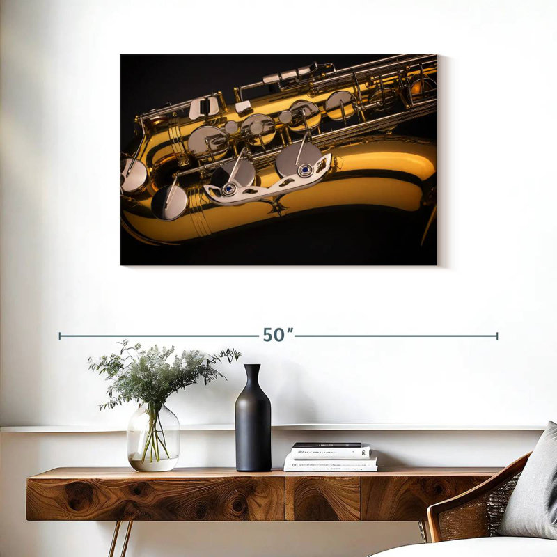 Abarca Shiny Golden Saxophone, 24" H x 36" W