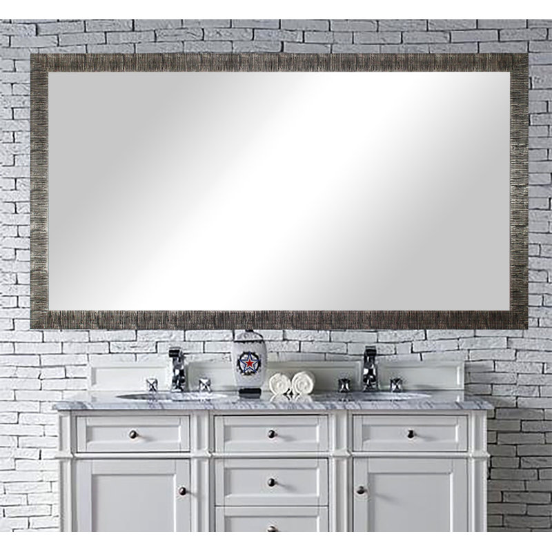 Guildford Wood Flat Wall Mirror, 34" H x 77.5" W