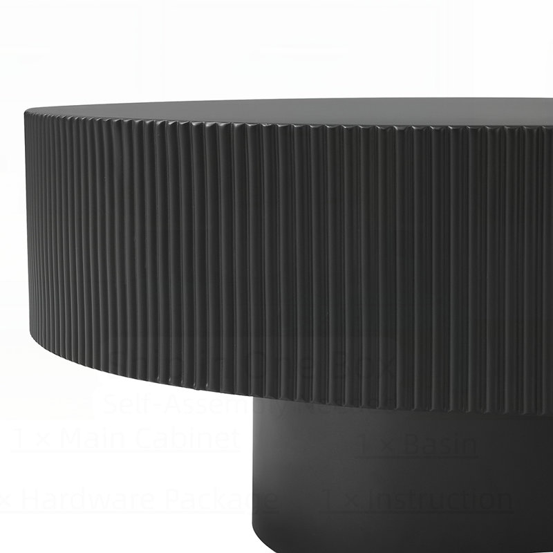 Table ronde contemporaine au design minimaliste et facile à assembler, parfaite pour les espaces de vie modernes., Noir