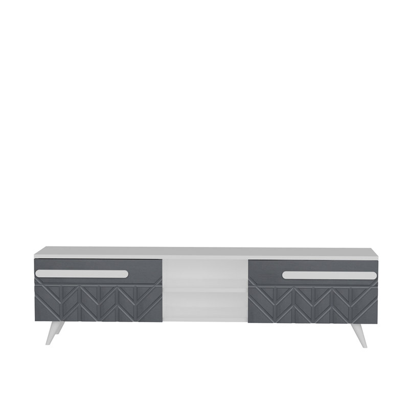 Buker Unfinished TV Stand for TVs up to 55", Anthracite