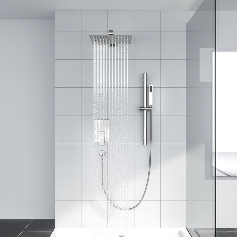Complete Shower System with Rough in-Valve, Brushed Nickel
