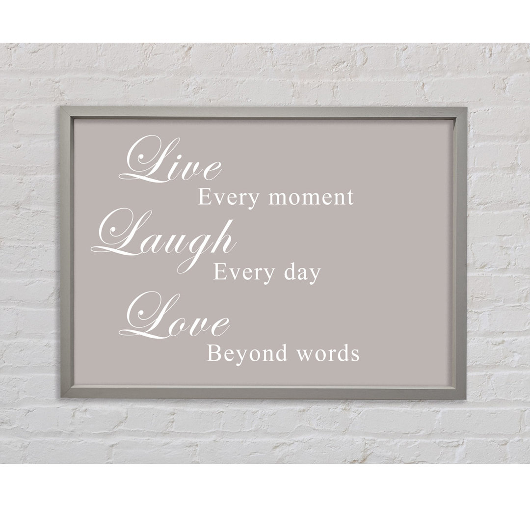 Love Quote Live Laugh Love Vivid Pink - Single Picture Frame Kunstdrucke auf Leinwand