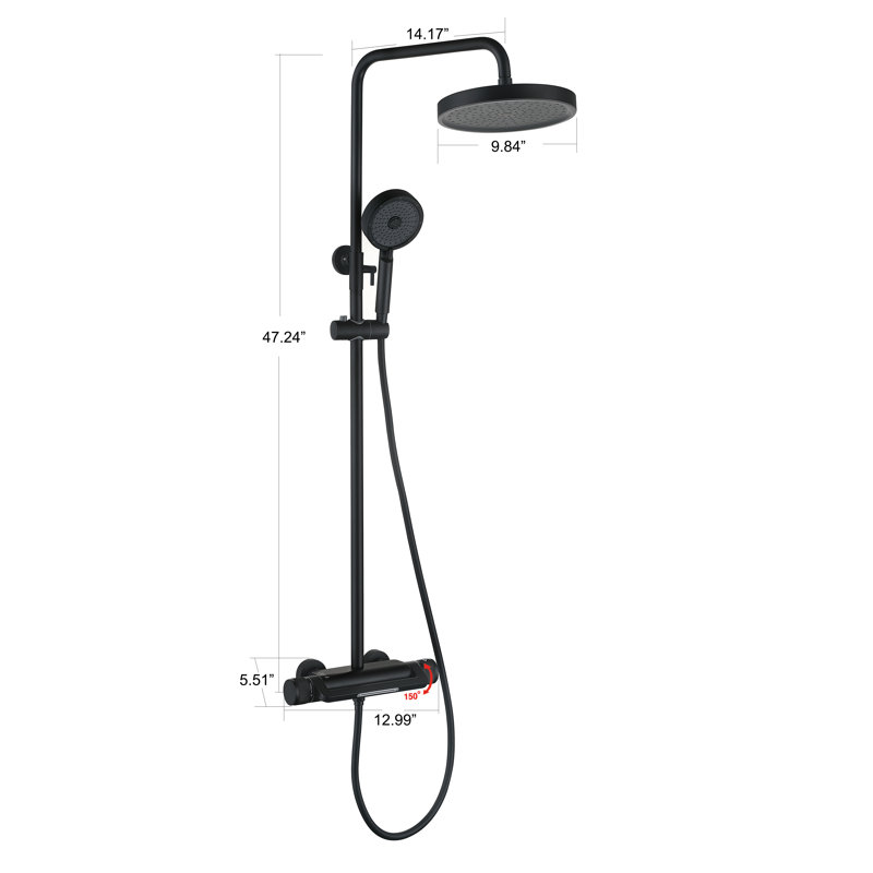 All-In-One Kit with Rough in-Valve, Matte Black
