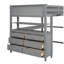 Lit mezzanine double avec tiroirs et bureau, lit mezzanine en bois avec tablettes-158503546