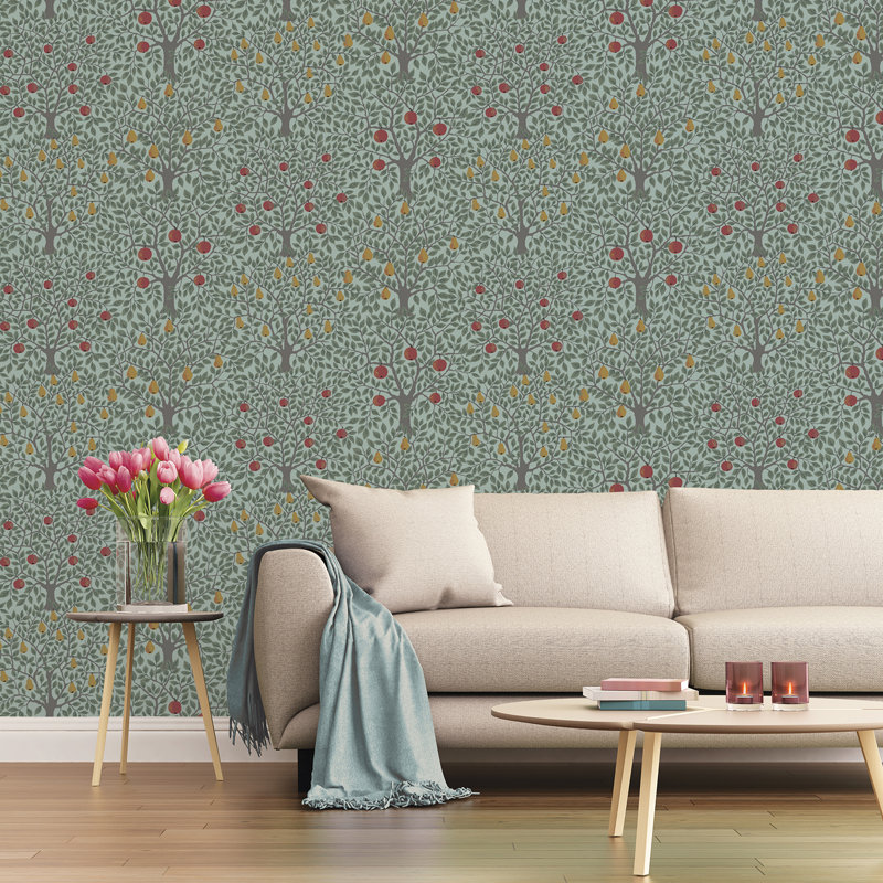 Bryanna 10.05m x 53cm Matte Wallpaper Roll, Dark Green