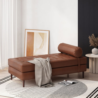 Jakie Faux Leather Chaise Lounge