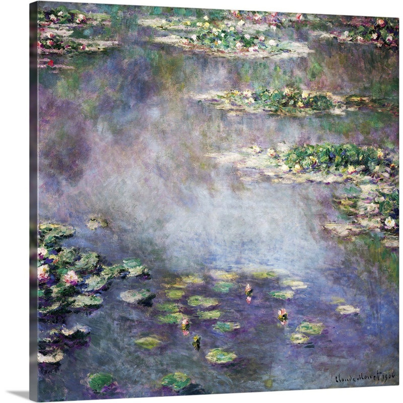 "Nymphéas" par Claude Monet, reproduction d’art sur toile, H 30 po x l 30 po x P 1,25 po, Toile tendue