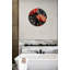 Horloge murale asiatique en verre trempé, rouge, noir, or-490804622-490804593