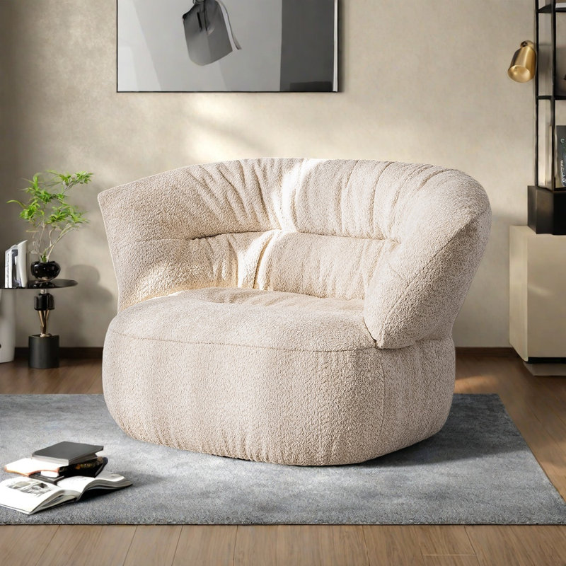 Cute and soft silent rotating lounge chair, Beige