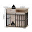 Grand meuble cage en bois pour chien avec rangement et structure en métal