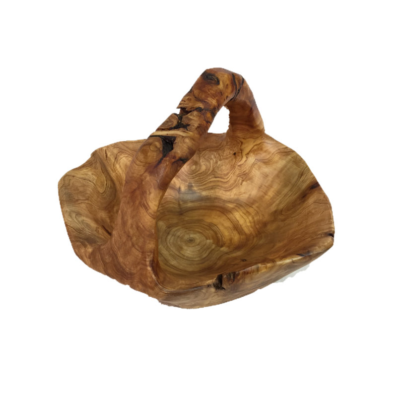 Bol décoratif en bois Arne, H 11 po x l 9 po x P 9 po