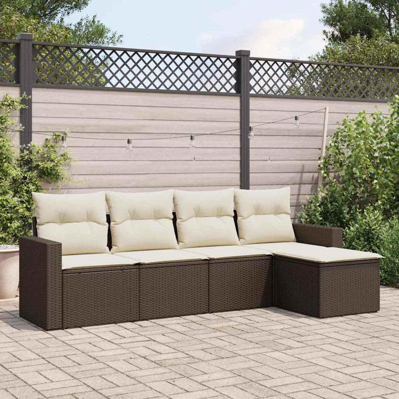 Ensemble de canapé de jardin Vidaxl brun, blanc crème