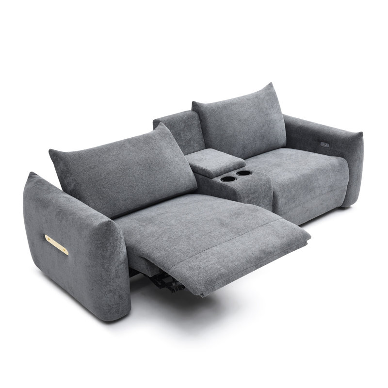 Fauteuil inclinable électrique Power Lift en lin gris foncé et porte-gobelet Inclusion