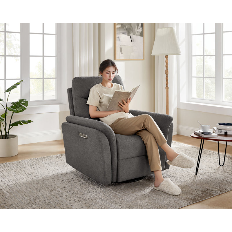 Fauteuil inclinable électrique pivotant pivotant 37 po 3 en 1, Gris foncé