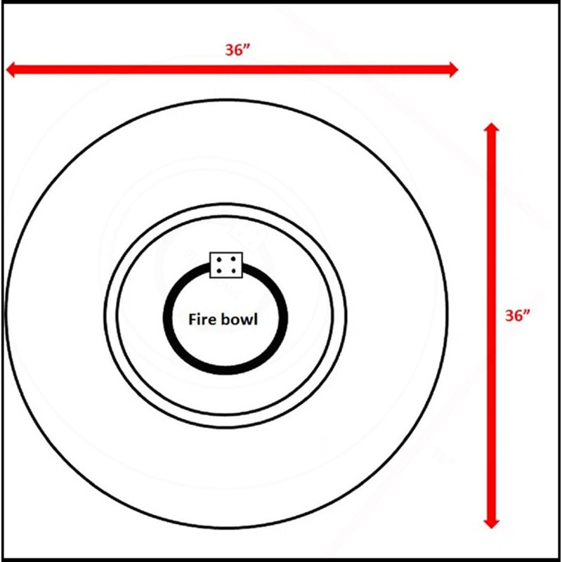 12" H Outdoor Fire Pit Table