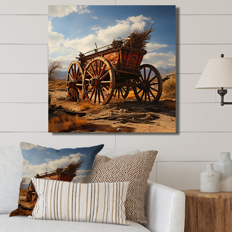 Vieux chariot américain aux États-Unis I, Toile tendue, H 24 po x l 24 po x P 1 po