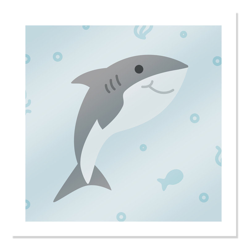 «Happy Shark», impression sur papier, H 31 po x l 31 po x P 1 po, Papier