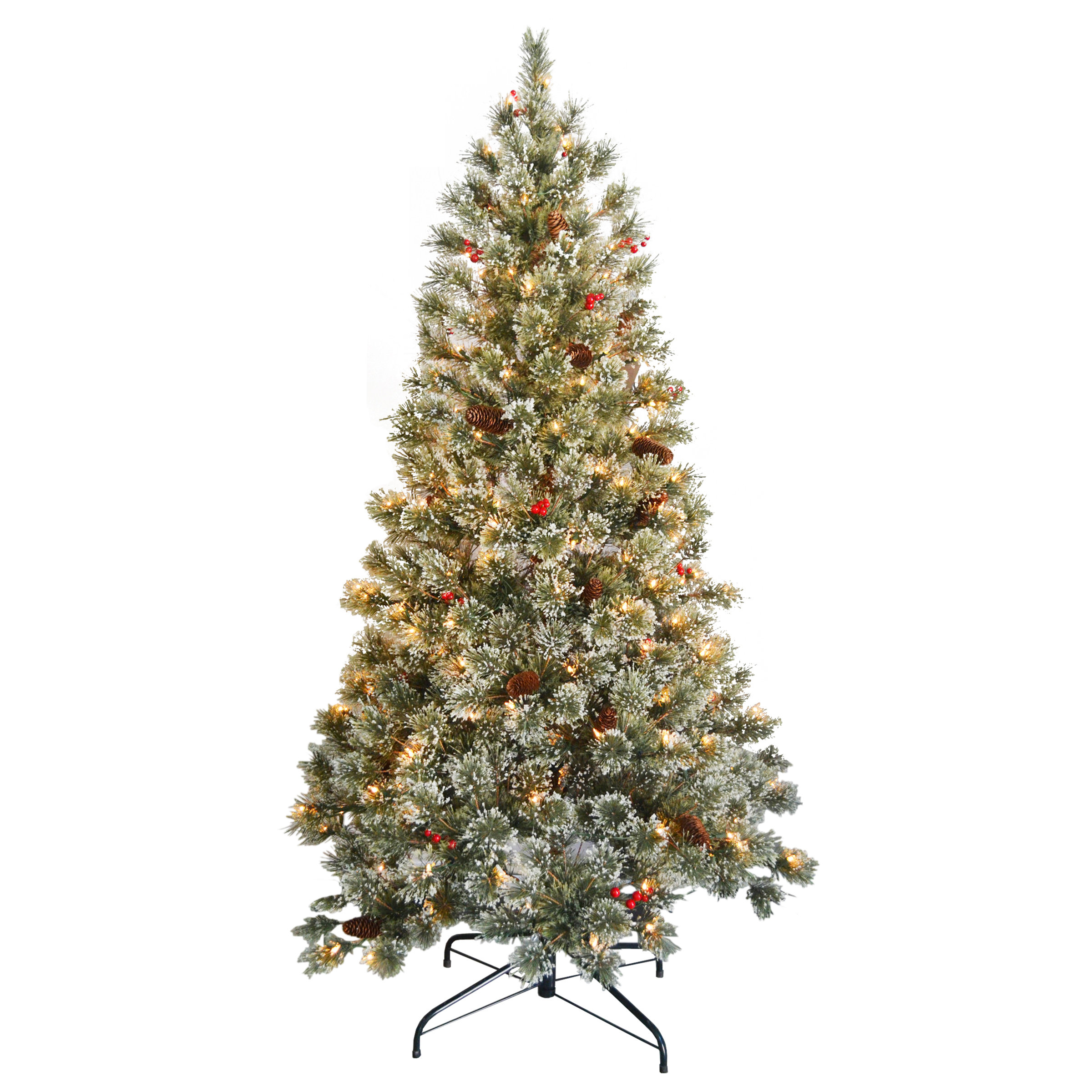 The Holiday Aisle® 6ft Pre-lit Artificial Crystal Cashmere Tree with ...