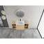 Meuble-lavabo mural moderne avec lavabo, chêne blanc américain, rangement spacieux