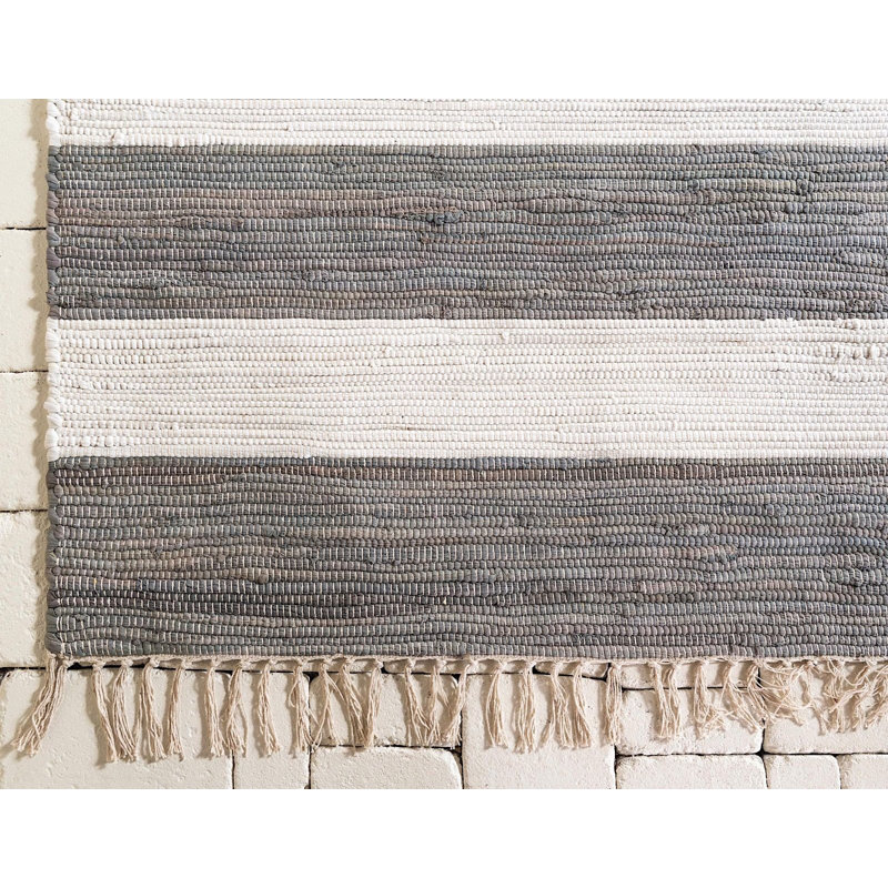 Rinker Cotton Striped Indoor Rug, Rectangle 8' x 10'