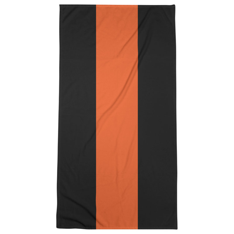 Beach Towel, Orange/Cream/Orange, Polyester/Cotton