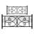 Black Queen Size Metal Bed Frame with Headboard and Footboard, Victorian Butterfly Platform Bedframes, Heavy Duty Platform Storage Bed, Noise-Free Slatted Base-490440644-490440646