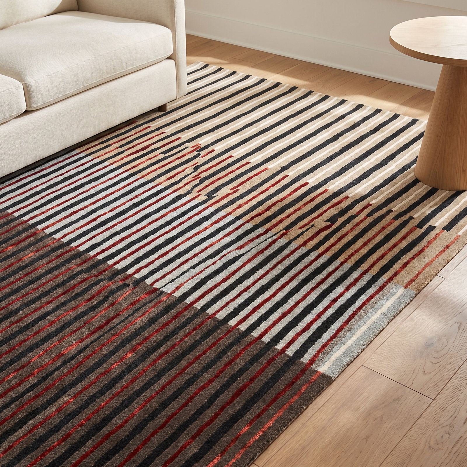 Decor Hand-Tufted Striped Rug, Rectangle 5'3'' x 7'7''
