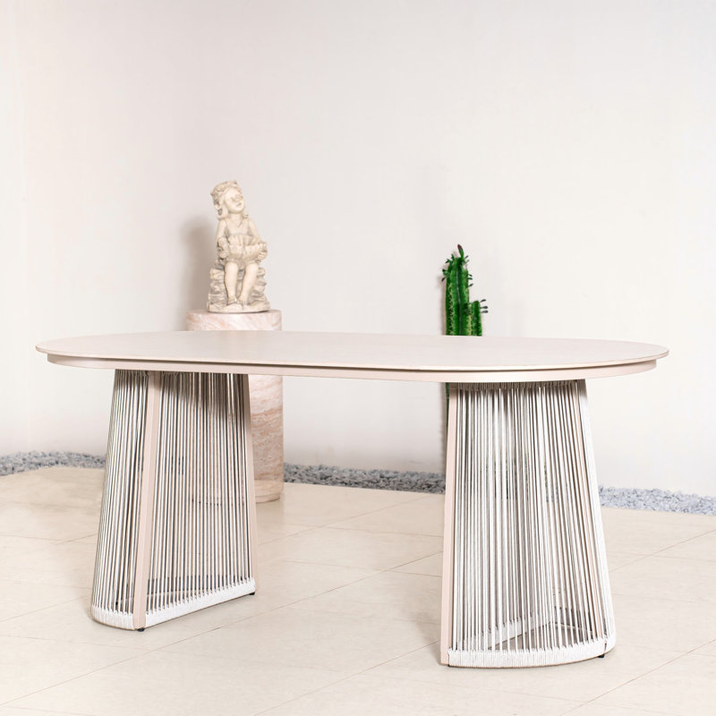 Metal Outdoor Dining Table , 180cm cm W 90cm cm D