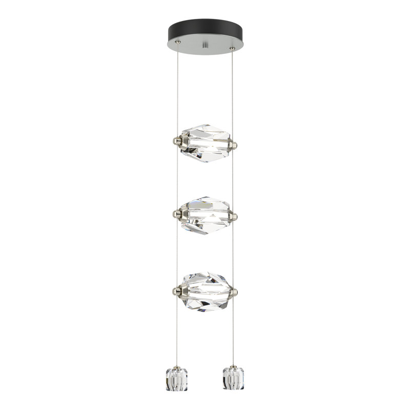 Gatsby 3 - Light Cluster Geometric LED Pendant, Vintage Platinum