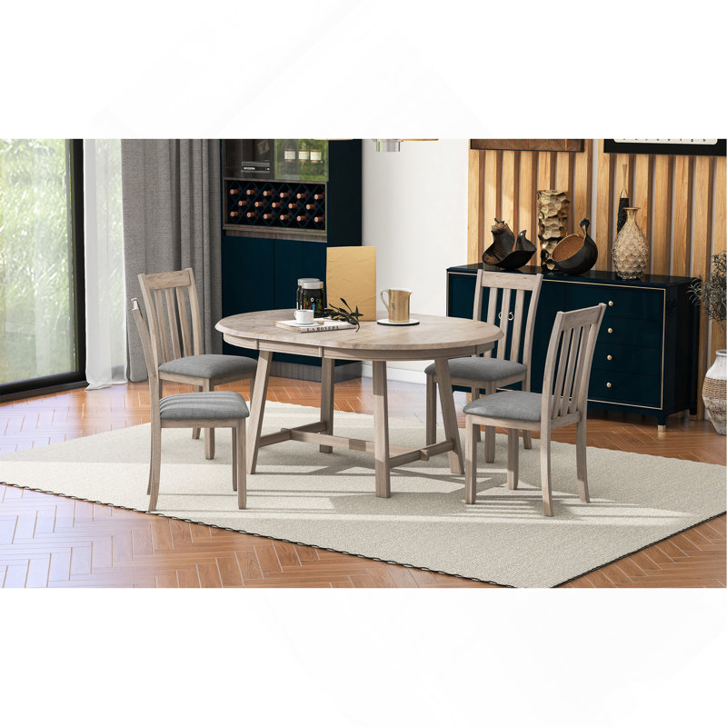 Ensemble de table de salle à manger 5 pièces 5 pièces, Naturel, Naturel
