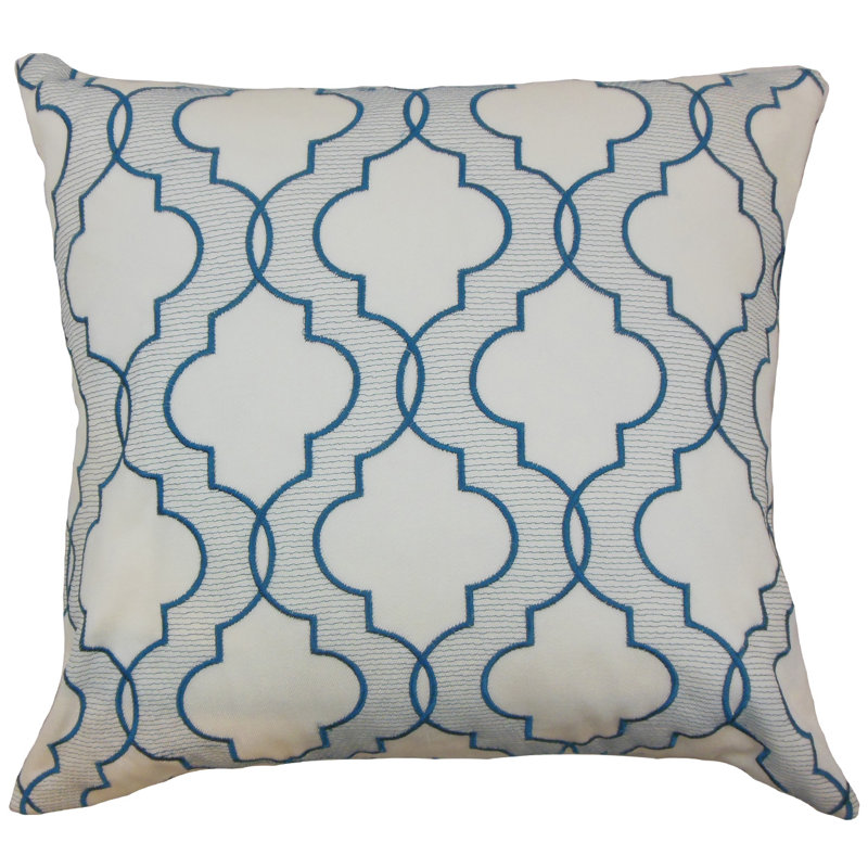 Geometric Reversible Throw Pillow, Navy, 20" H x 20" W