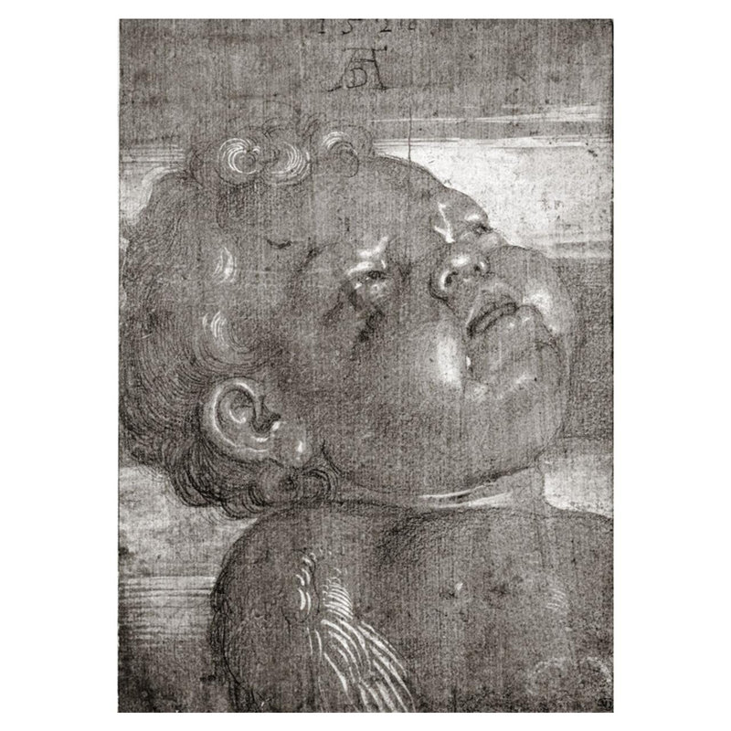«Cherubim Crying» par Albrecht Dürer - Estampe numérique, H 40 po x l 32 po