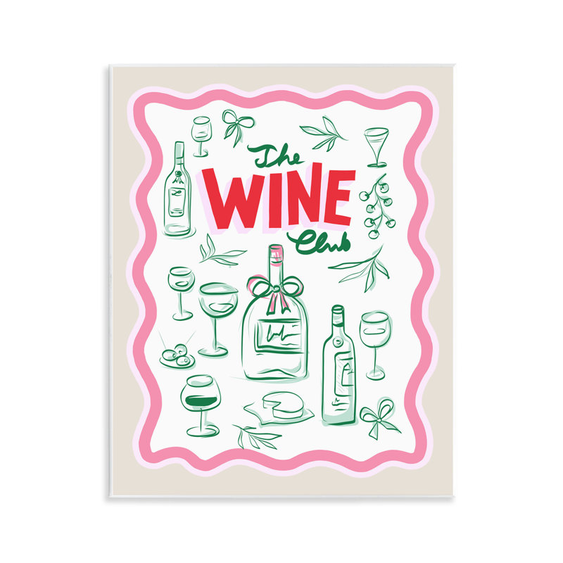 Plaque murale Wine Club Minimal Glam, design par Dominique Vari