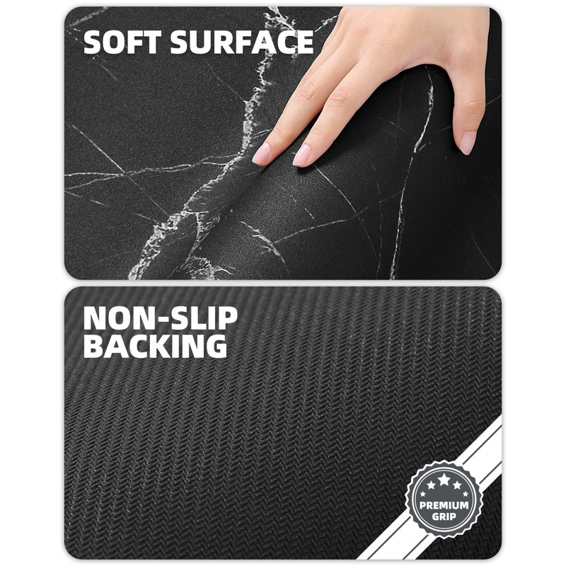Tapis pour salle de bain, Noir, L 17 po x L 32 po