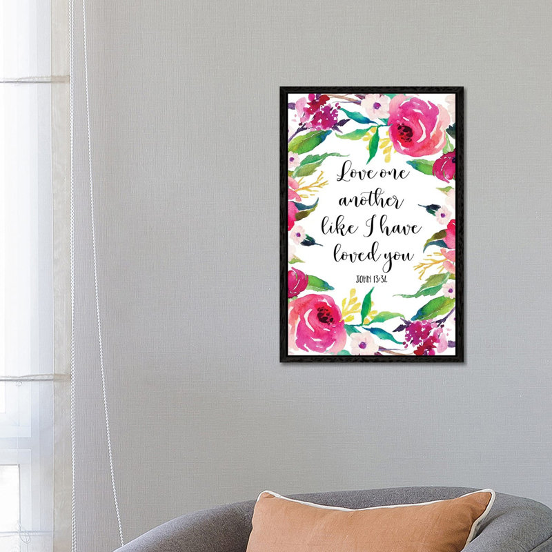 Love One Another Like I Have Loved You, John 1334 - Print on Canvas, Black Framed, 66.04 cm H x 45.72 cm W
