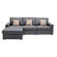 Canapé modulaire réversible 3 pièces 95,5 po en tissu de lin avec coussins et pieds interchangeables Modern-927400247