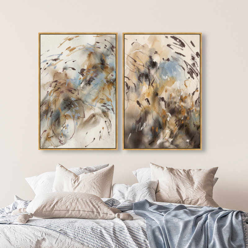 Mindfulness Set Set by Oliver Gal, 92"H x 62"W, Gold Floater Frame