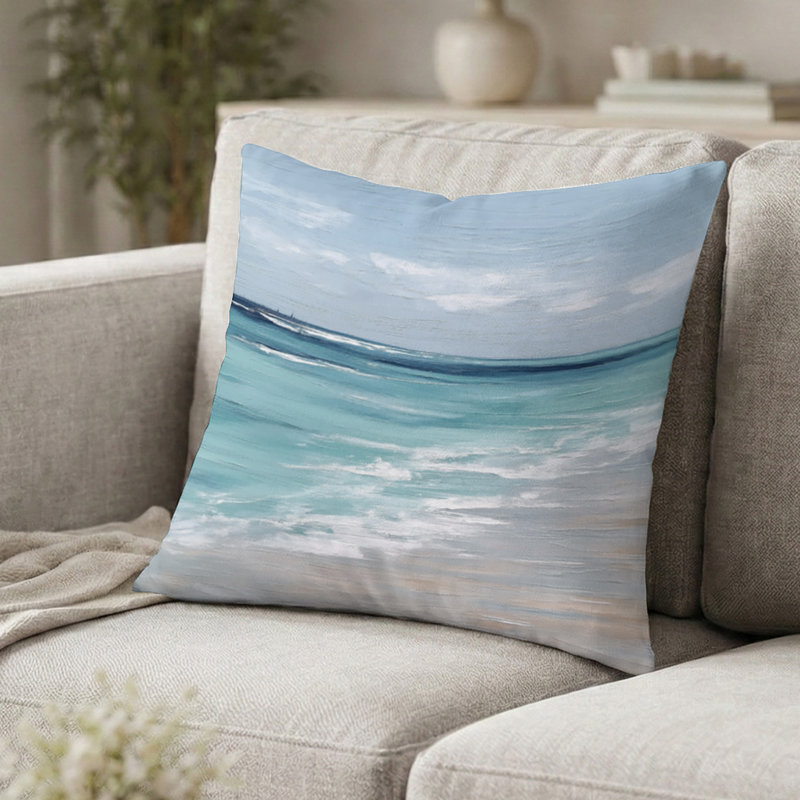 Coussin décoratif bleu et côtier Beach Wonder, H 16 po x l 16 po