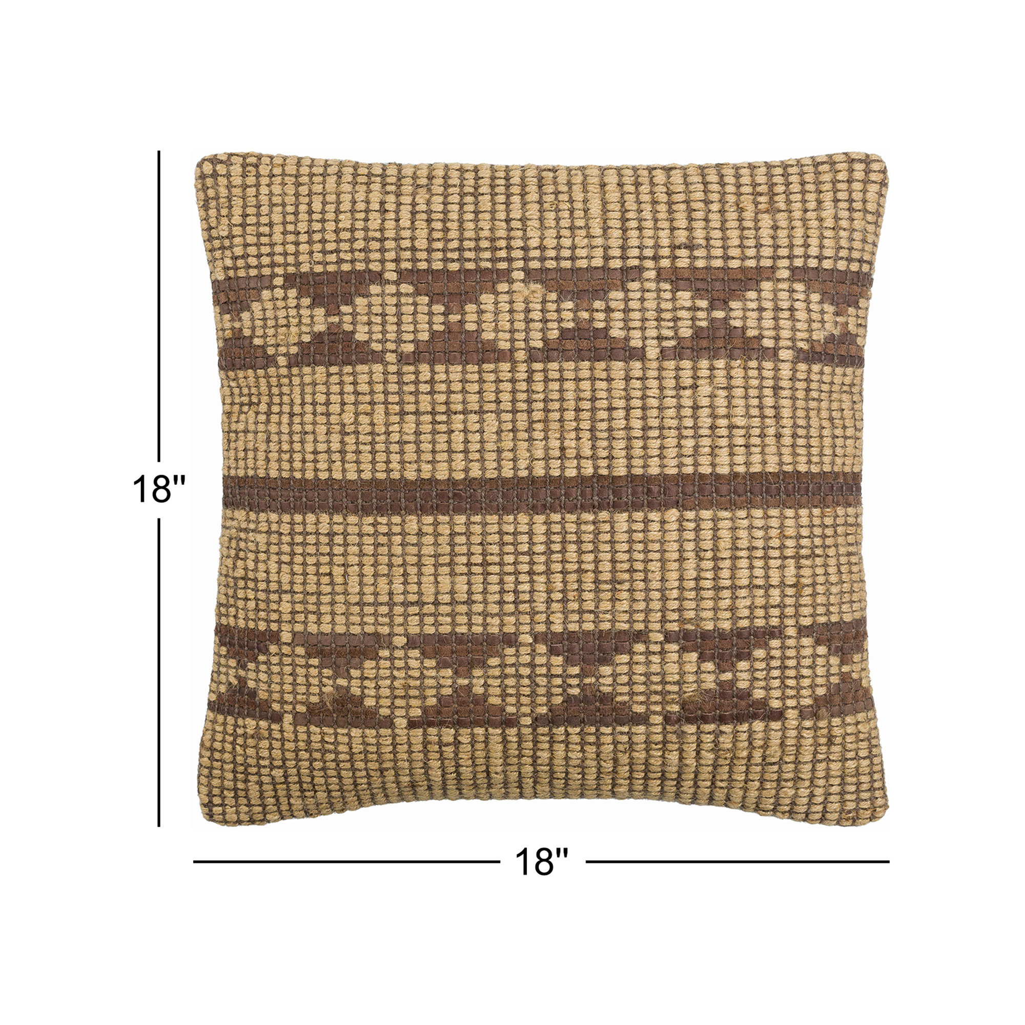 Twareg Geometric Jute / Sisal Pillow Cover, 22"H x 22"W