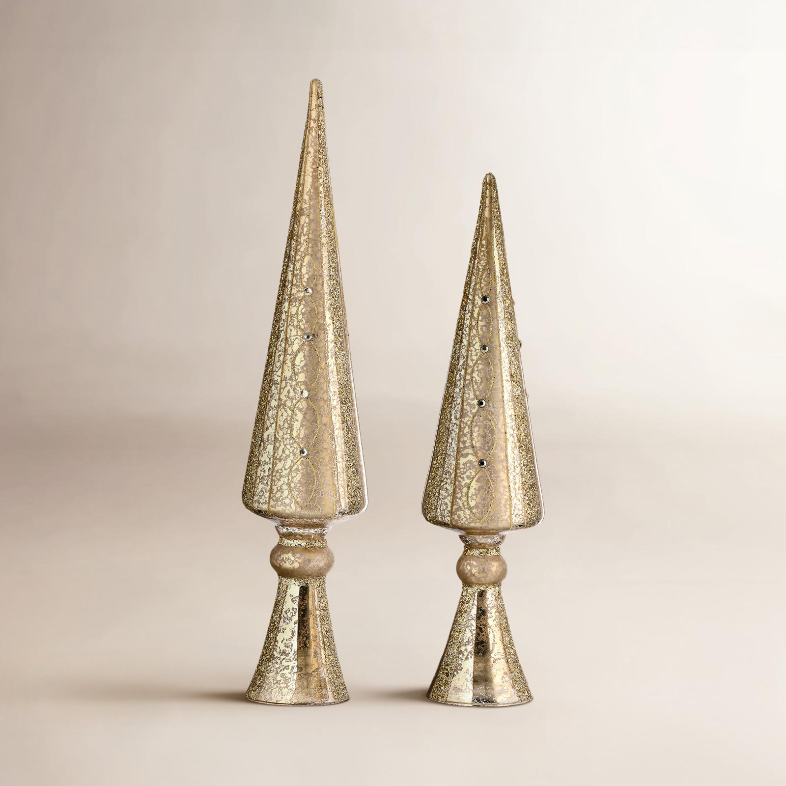 Liggons 2-Piece Mercury Glass Tree Set