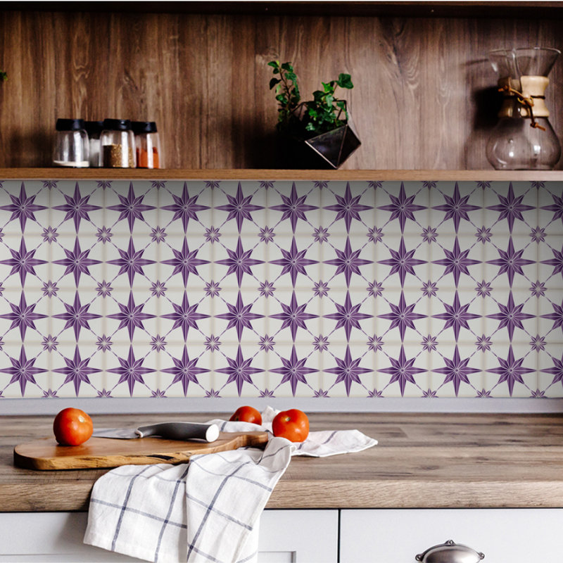 Carreau de mosaïque auto-adhésif en vinyle 4 po x 4 po, Mauve