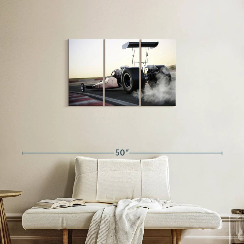 Mehar Dragster Car In Action, 20" H x 33" W