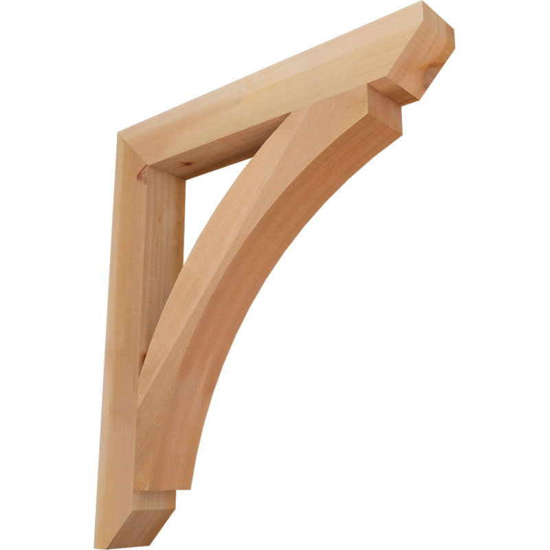 Wood Bracket/Corbel, Western Red Cedar, 32"H x 3.5"W x 28"D