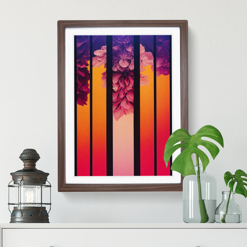The Dynamic Flowers - Framed Print, Walnut, 64cm H x 46cm W x 2cm D