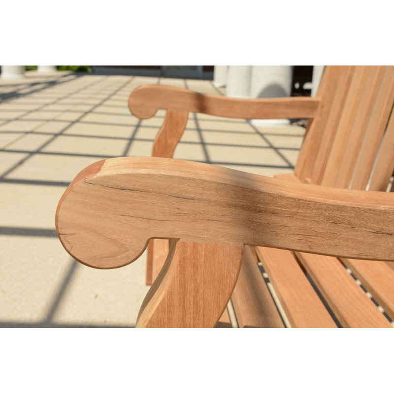 Theodore Teak Outdoor Commercial Bench, 38" H x 48" W x 28.25" D