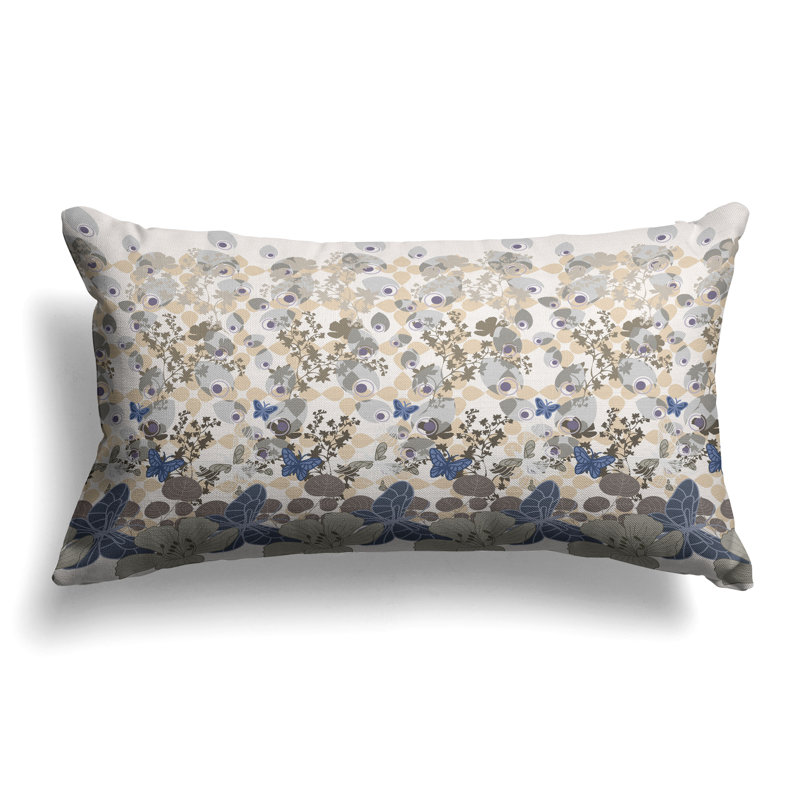 Papillon Paradise  Rectangular Throw Pillow, Brown/Orange