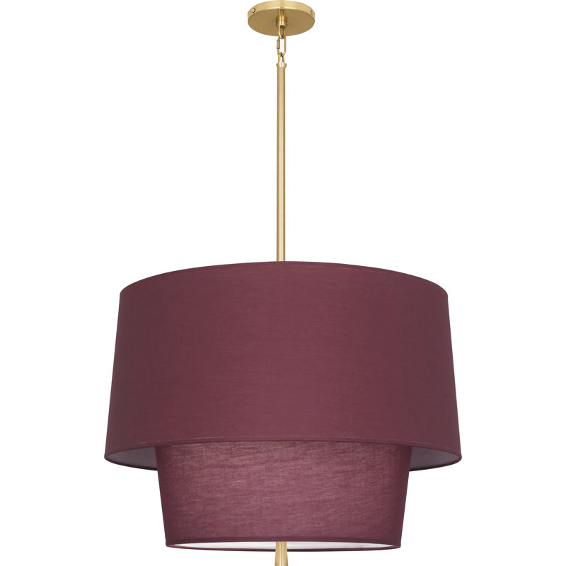 Decker 3 - Light Pendant, Modern Brass, VIntage Wine