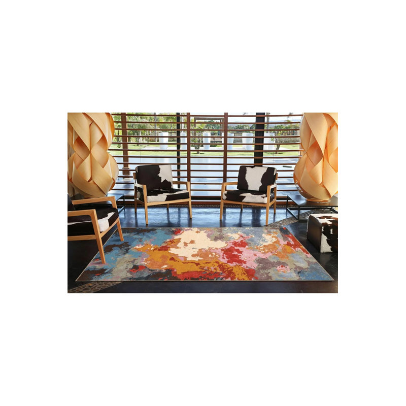 Tapis lavable à motif de carte du monde moderne et coloré, Tapis de couloir 2 pi 6 po x 6 pi 7 po